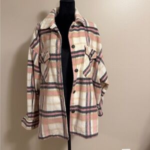 Zara pink plaid shacket